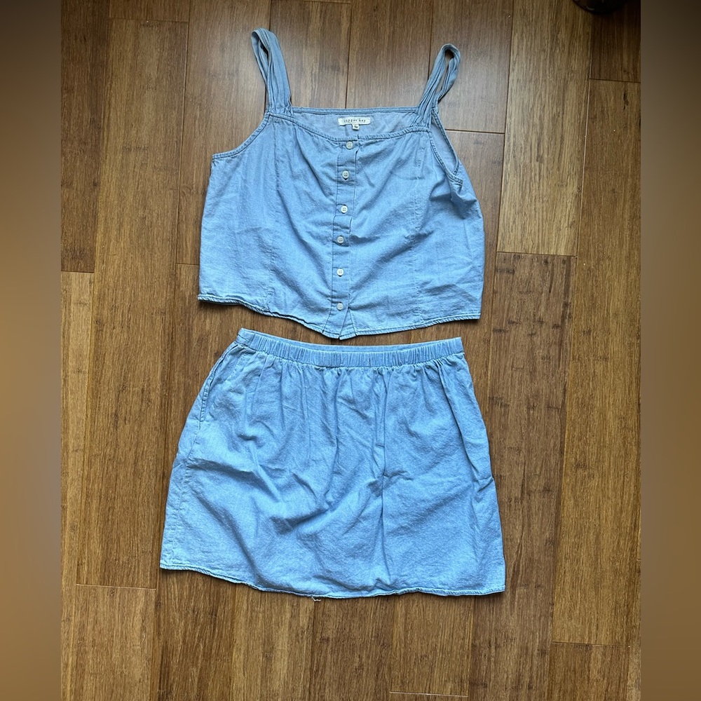Two piece set top and skirt
